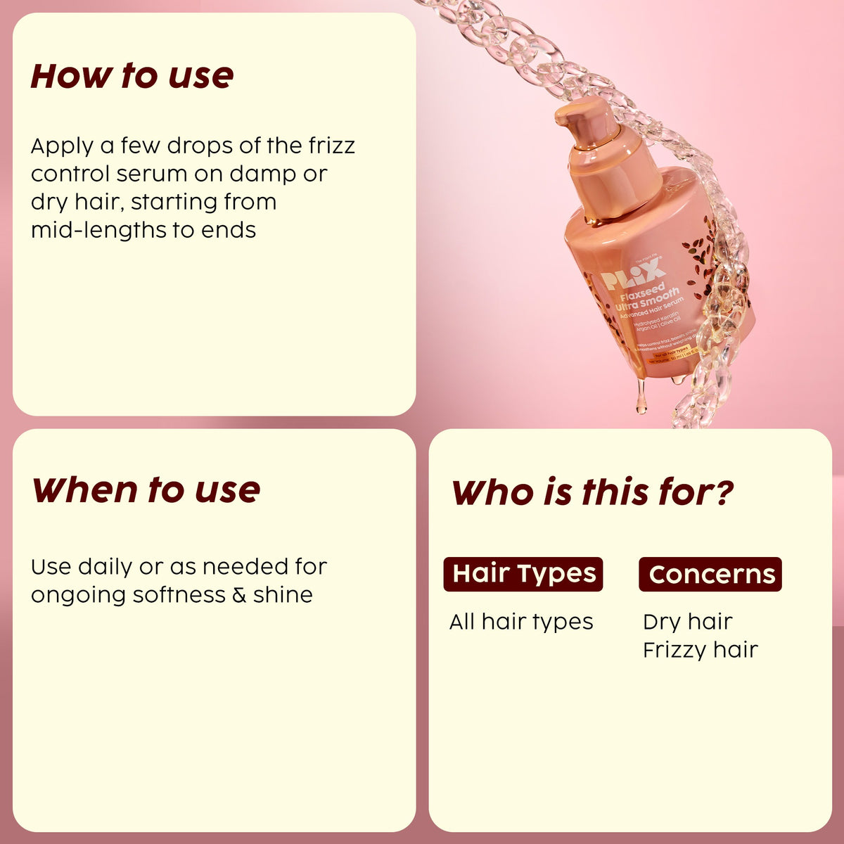 Plix Flaxseed Ultra Smooth Hair Serum for Shine