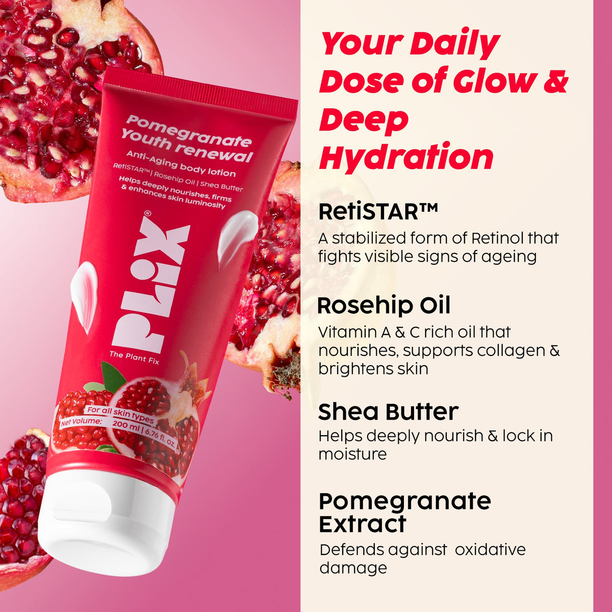 Plix Pomegranate Youth Renewal Body Lotion – 200ml