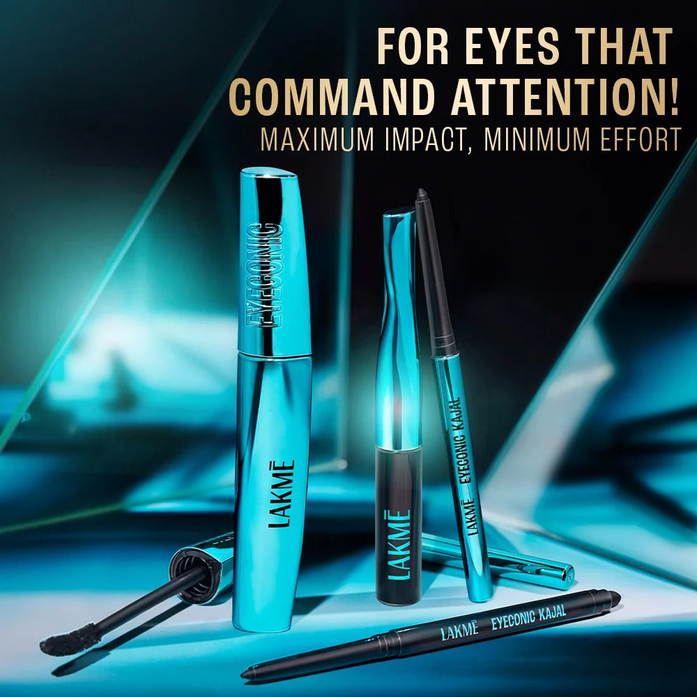 Lakmé 9 to 5 Eyeconic Curling Mascara – Deep Black Lash Definition, 9 ml