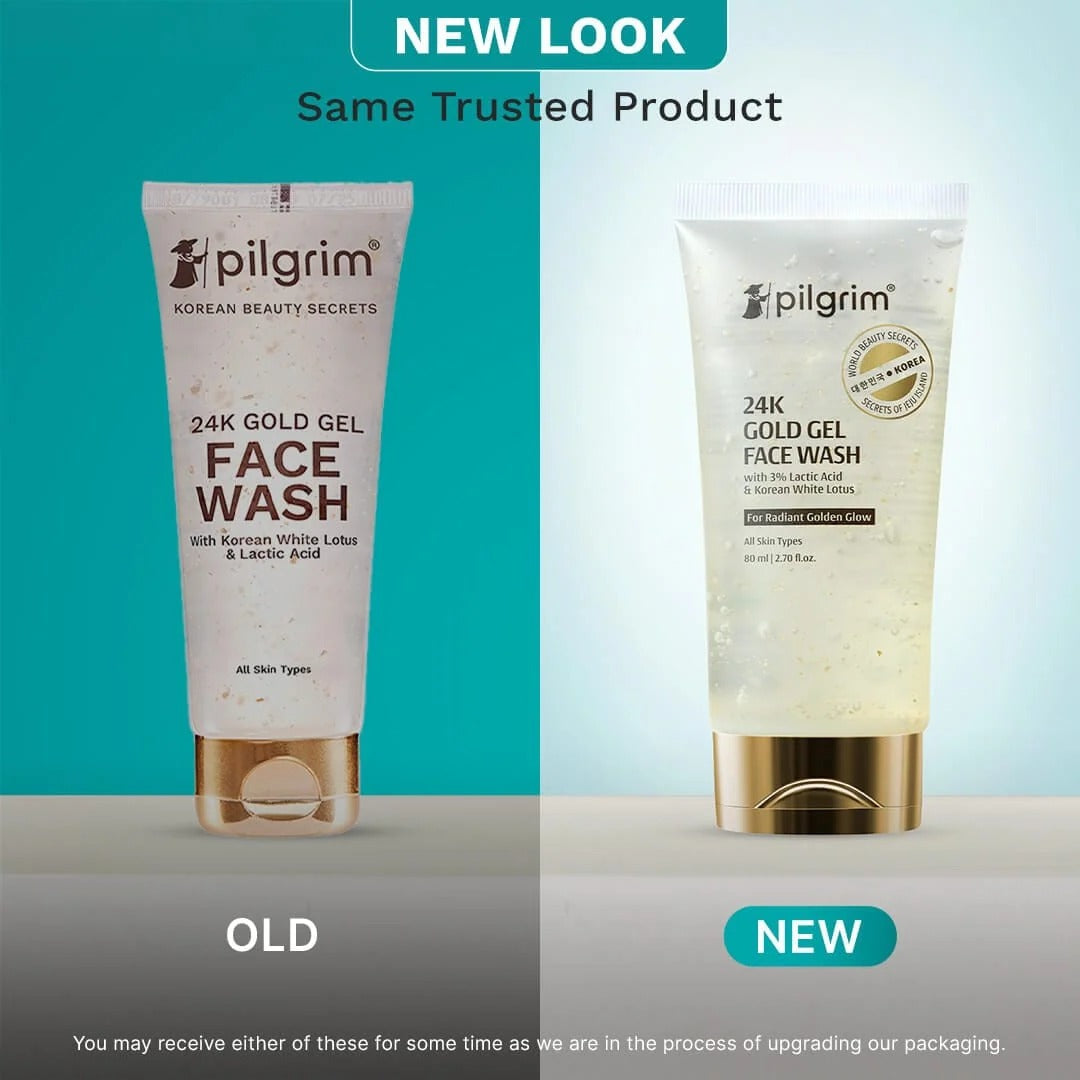 Pilgrim 24k Gold Face Wash with Korean White Lotus Brighten Radiant Natural Glow & Evens Skin Tone