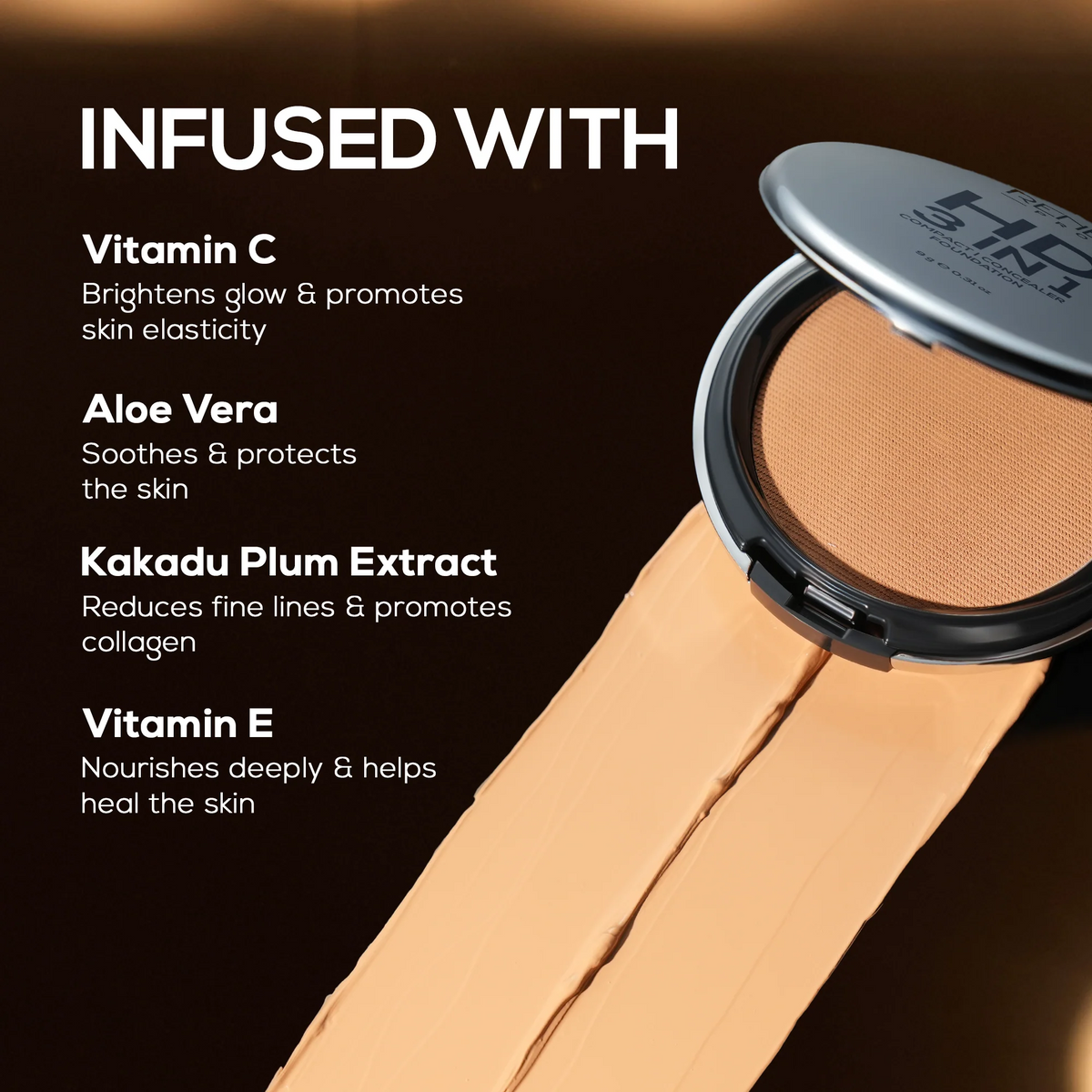 RENEE Pro HD 3-in-1 Compact Powder – Ivorie, 9g