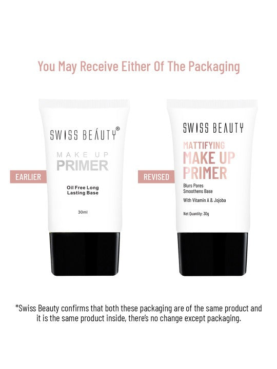 Swiss Beauty Mattifying Makeup Primer – 30g for a Smooth Makeup Base