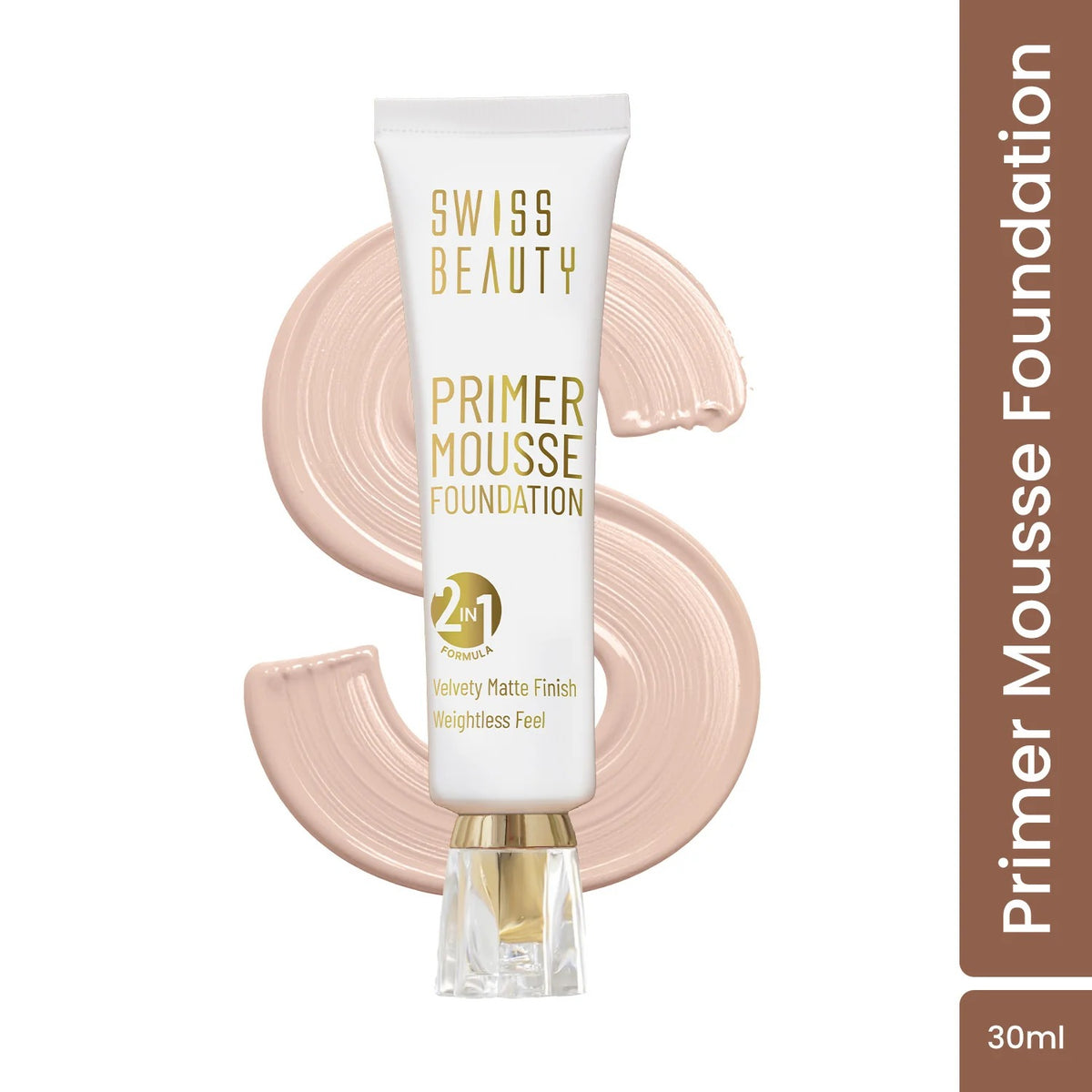 Swiss Beauty Primer Mousse Foundation – Natural Beige 03, 30ml