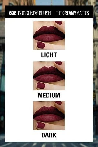Maybelline Color Sensational Creamy Matte Lipstick – Burgundy Blush 696