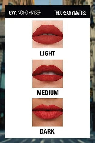 Maybelline Color Sensational Creamy Matte Lipstick – Noho Amber 677