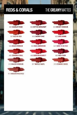 Maybelline Color Sensational Creamy Matte Lipstick – Red Liberation 640