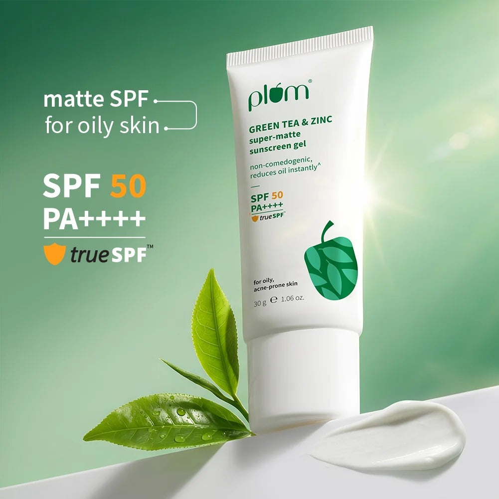 Plum Green Tea & Zinc Super-Matte SPF 50 Sunscreen Gel For Oily & Acne-Prone Skin