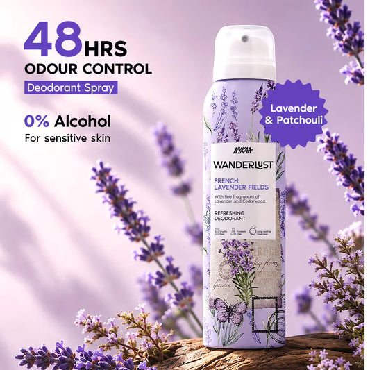 Nykaa Wanderlust Deodorant Spray for Women - French Lavender | 48 Hours Calming Freshness [150ml]