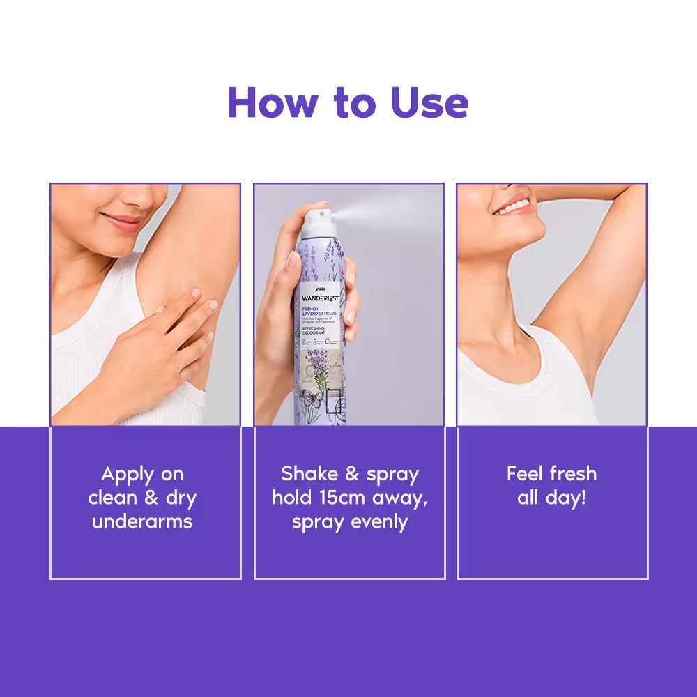 Nykaa Wanderlust Deodorant Spray for Women - French Lavender | 48 Hours Calming Freshness [150ml]
