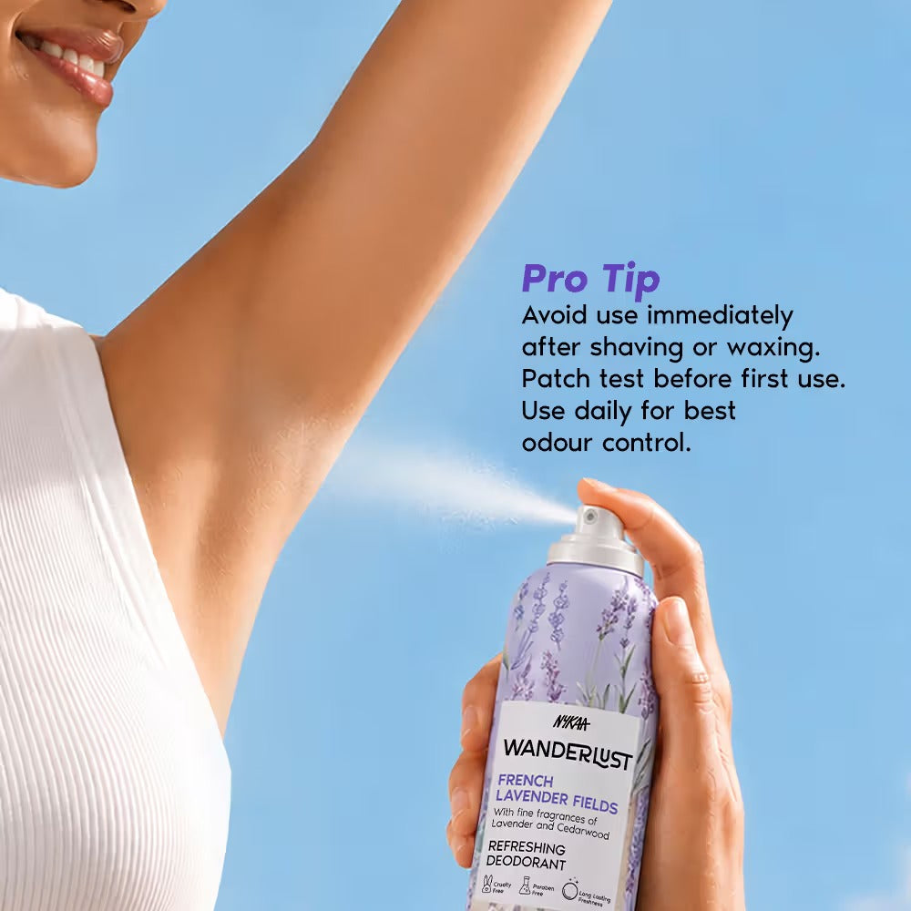 Nykaa Wanderlust Deodorant Spray for Women - French Lavender | 48 Hours Calming Freshness [150ml]