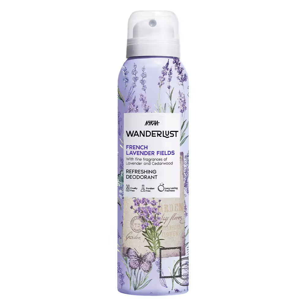 Nykaa Wanderlust Deodorant Spray for Women - French Lavender | 48 Hours Calming Freshness [150ml]
