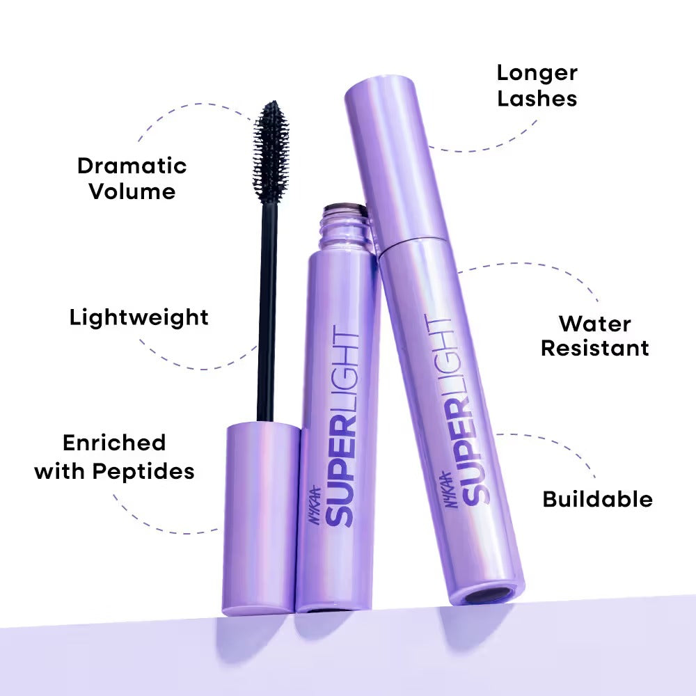 Nykaa Cosmetics Superlight Volumizing Peptide Mascara, 9ml