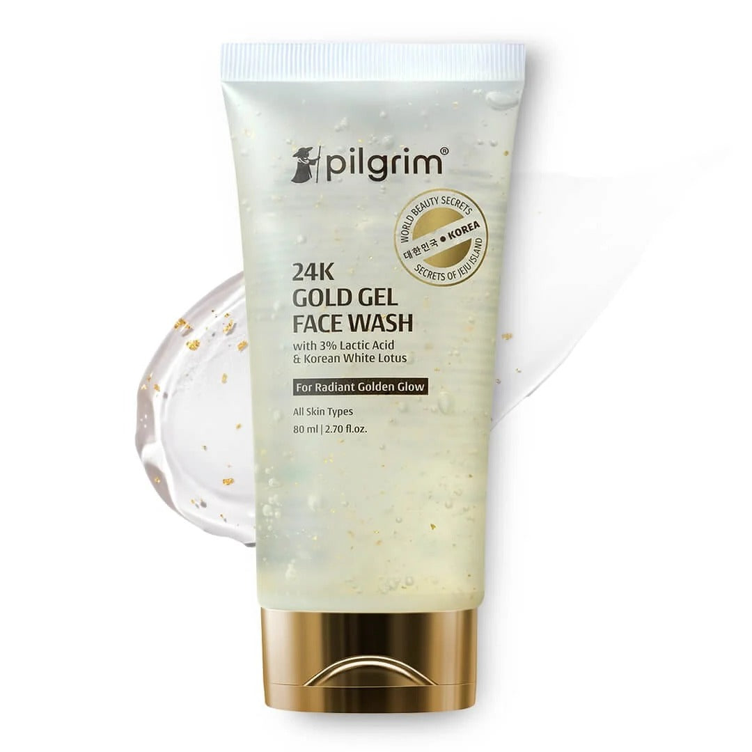 Pilgrim 24k Gold Face Wash with Korean White Lotus Brighten Radiant Natural Glow & Evens Skin Tone