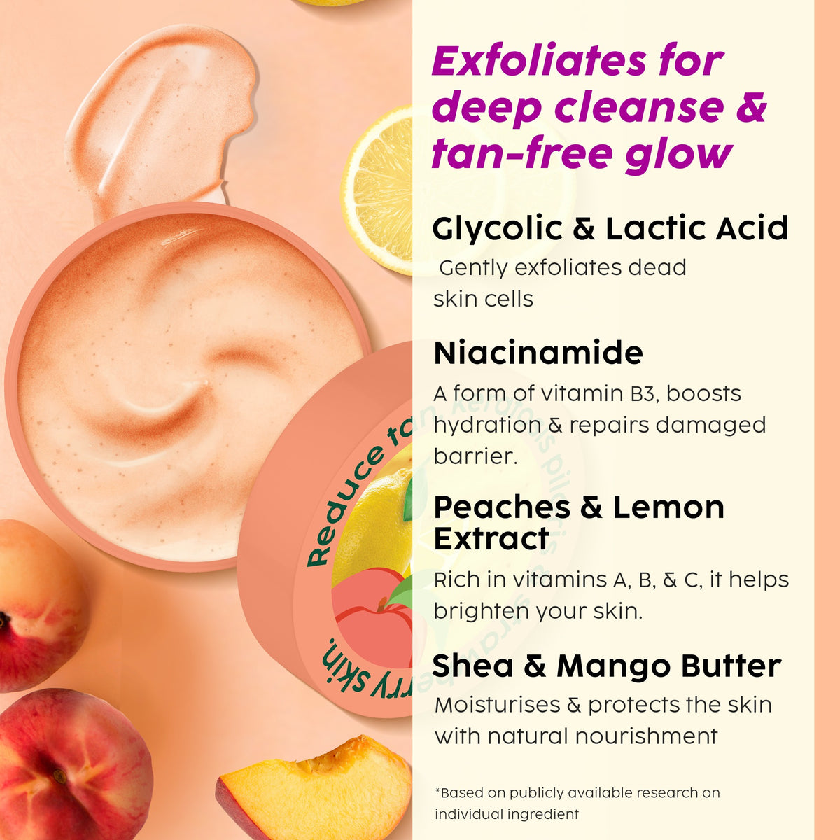 Plix Peaches & Lemon De-Tan Bump Eraser Scrub
