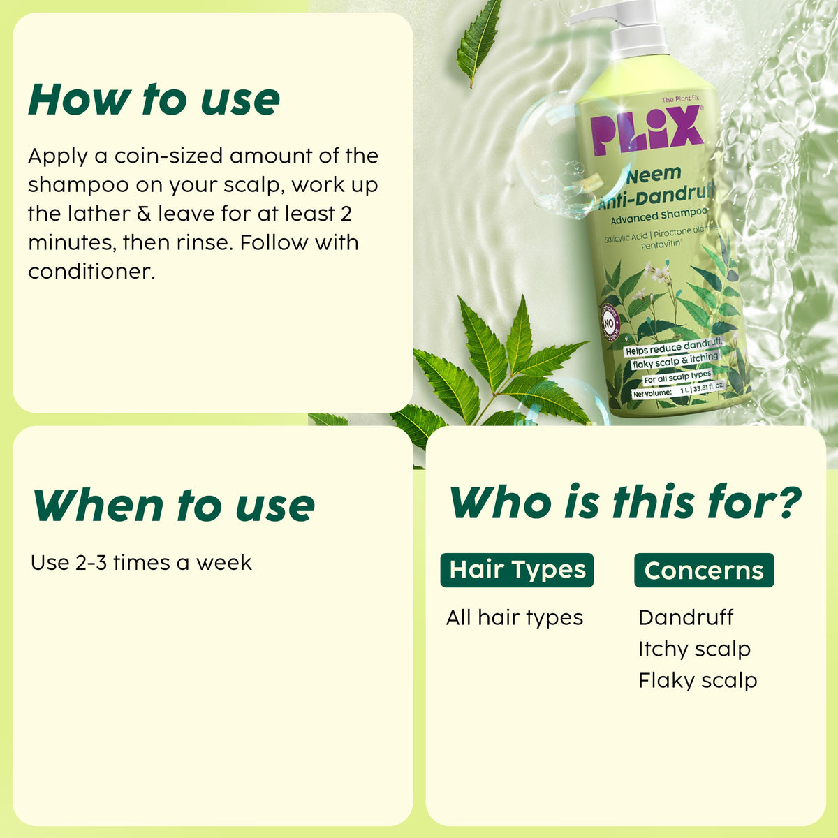 Plix Neem Advanced Anti-Dandruff Shampoo
