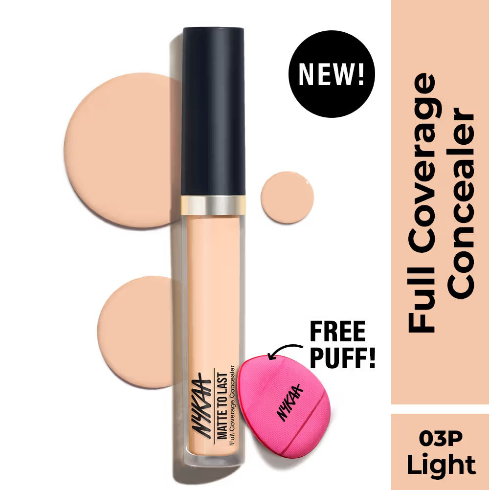 Nykaa Matte To Last Full Coverage Liquid Concealer - 03P Light, 4.5g