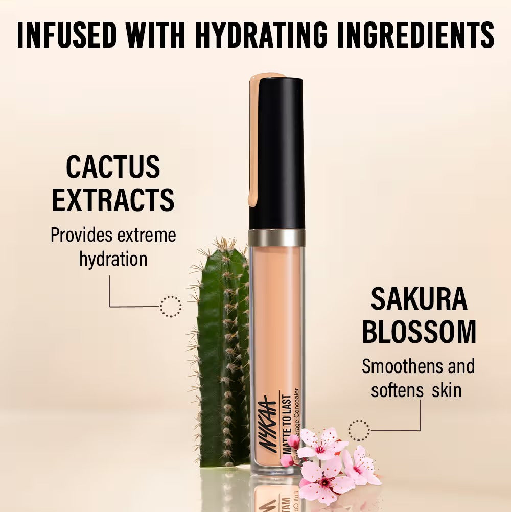 Nykaa Matte To Last Full Coverage Liquid Concealer - 04P Medium, 4.5g