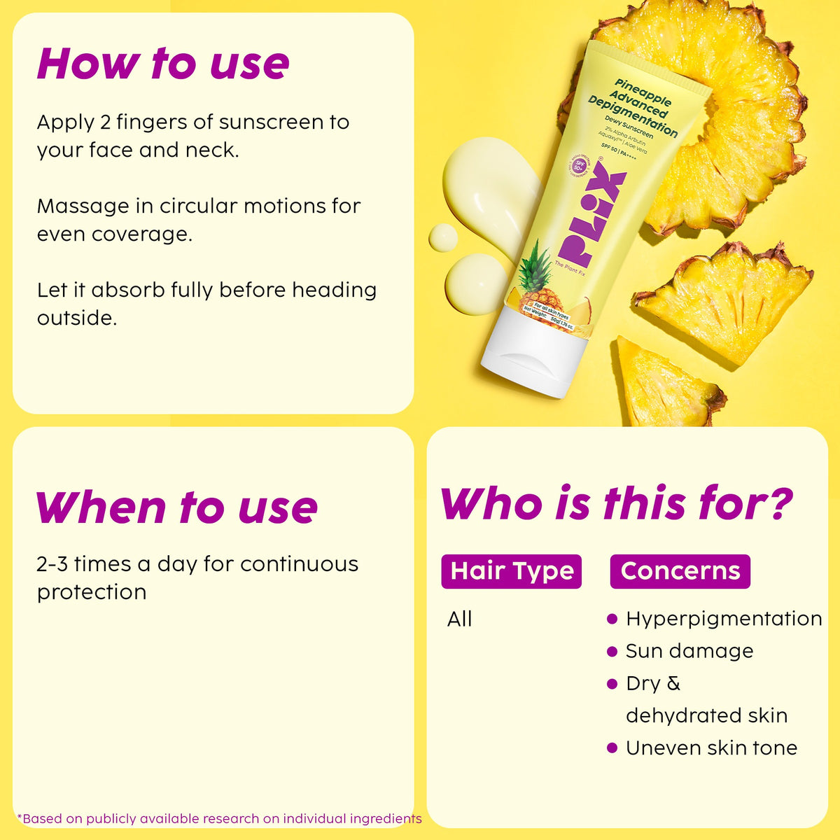 Plix Pineapple Advanced De-Pigmentation Dewy Sunscreen SPF 50 PA++++