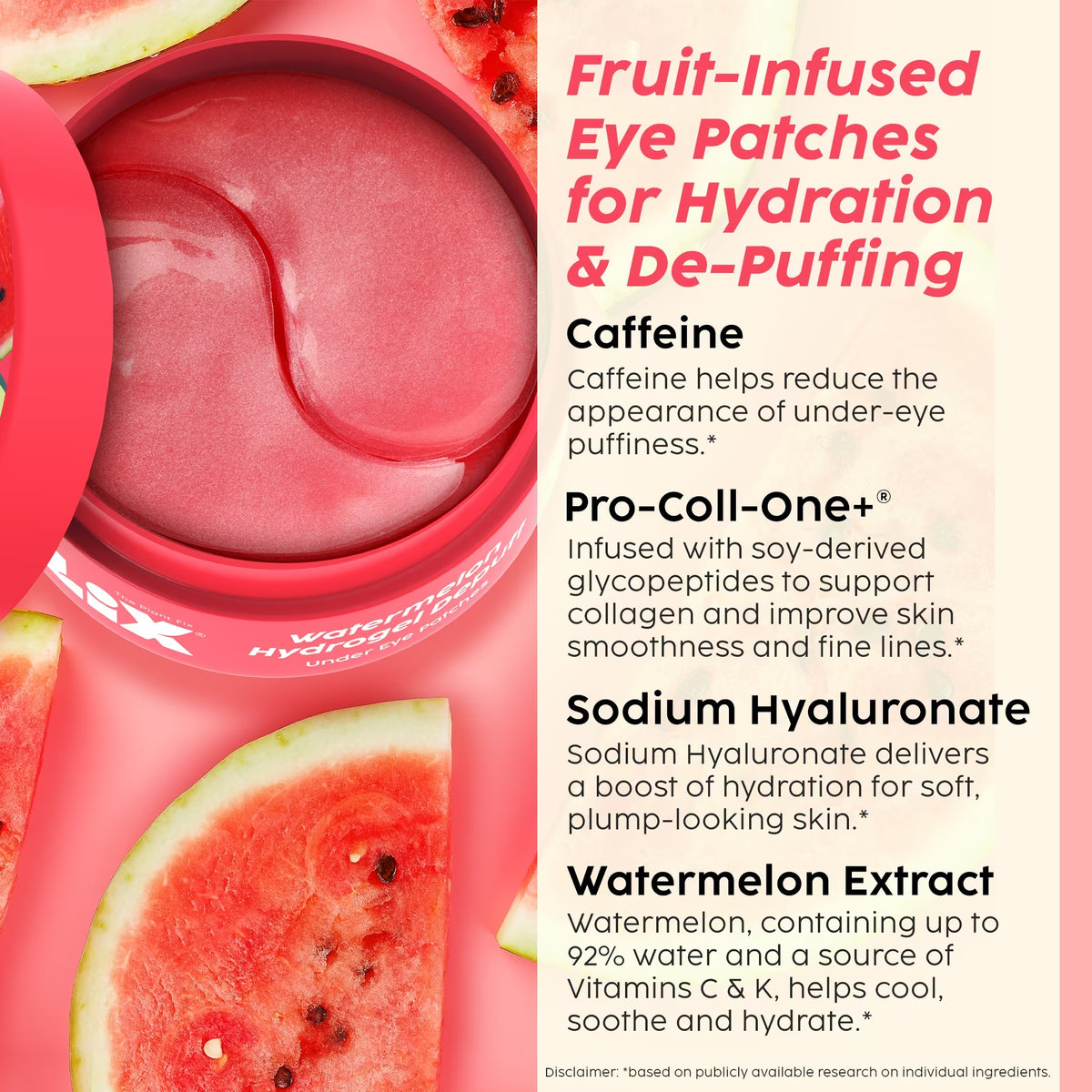 Plix Watermelon Hydrogel Under-Eye Patches – 60 Patches