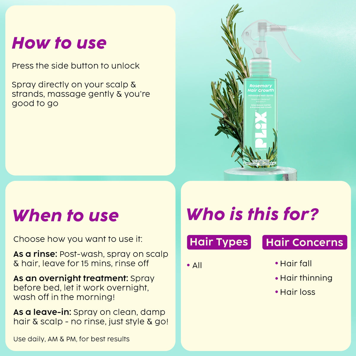 Rosemary Hair Growth Advanced Hair Spray – Fuller, Thicker Hair