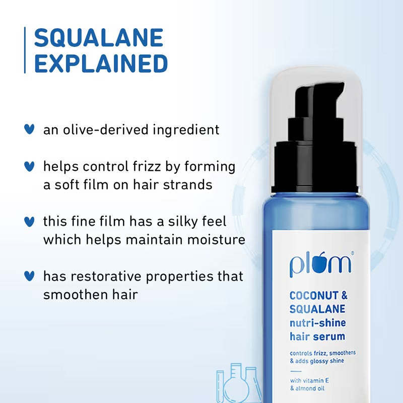 Plum Coconut & Squalane Nutri-Shine Hair Serum For Smooth- Shiny Hair