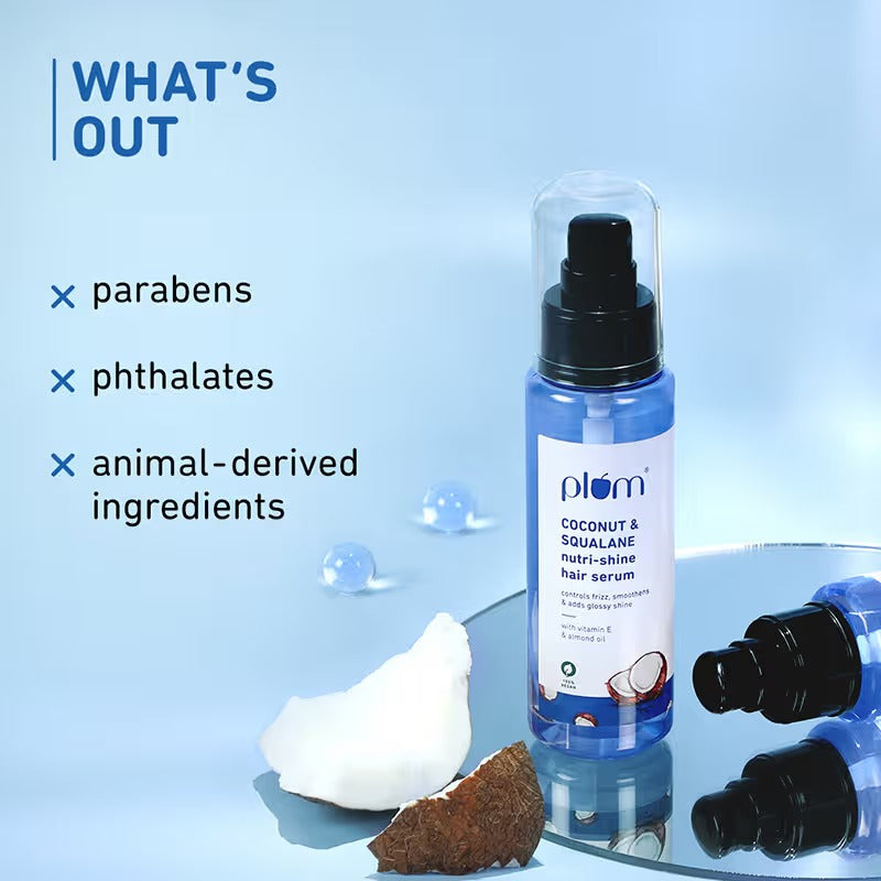 Plum Coconut & Squalane Nutri-Shine Hair Serum For Smooth- Shiny Hair