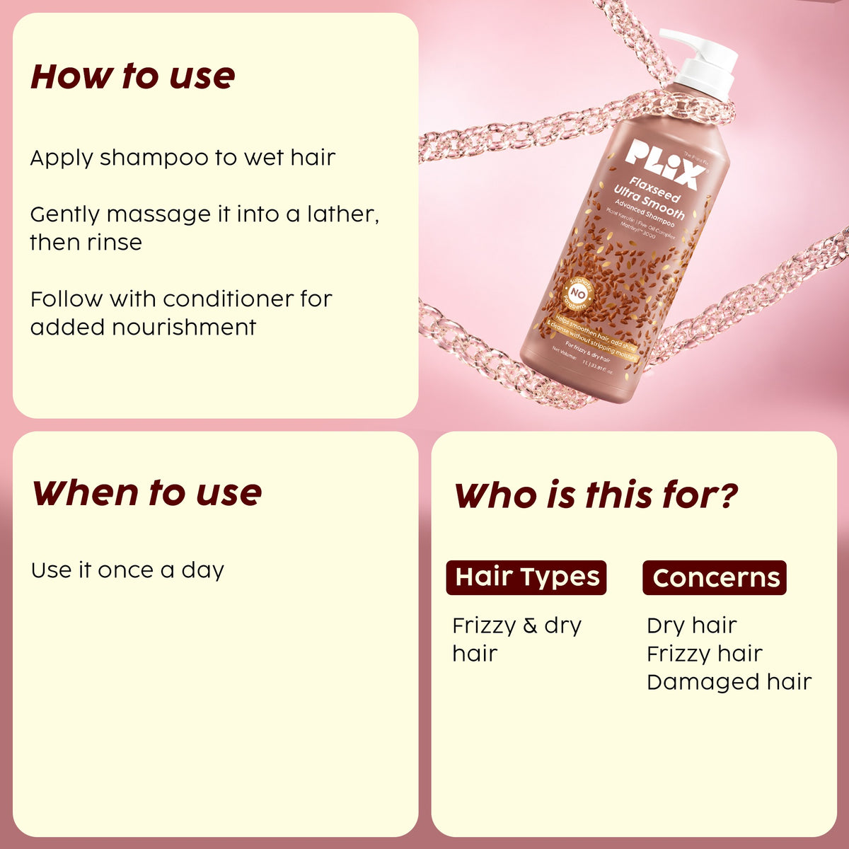 Plix Flaxseed Ultra Smooth Anti-Frizz Shampoo