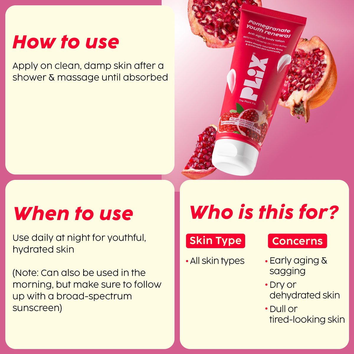 Plix Pomegranate Youth Renewal Body Lotion – 200ml