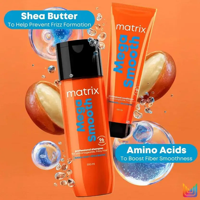 MATRIX Mega Smooth Shampoo for Frizzy, Dry Unmanageable Hair, Defy Frizz for 4 Days - [350 ml]