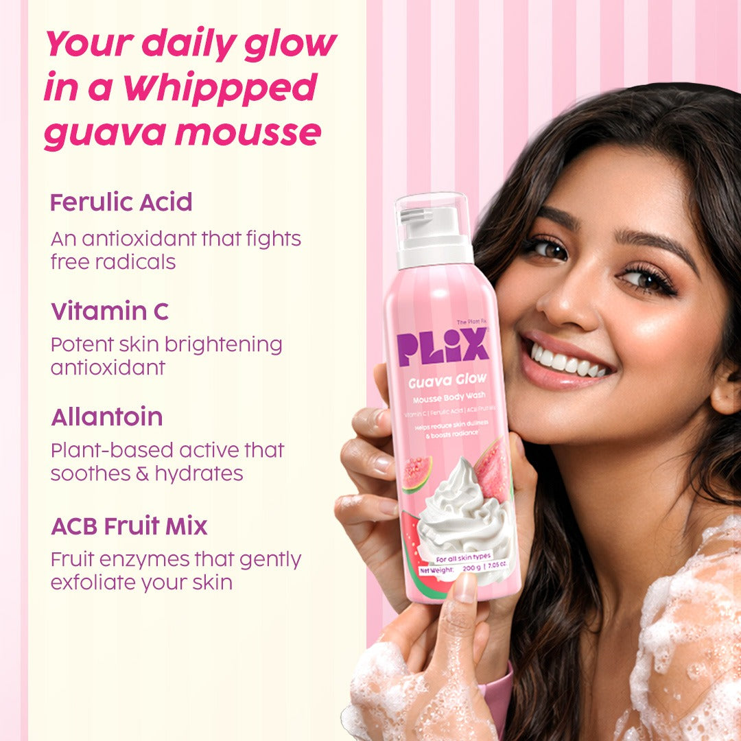 Plix Guava Whipped Mousse Body Wash – 200ml