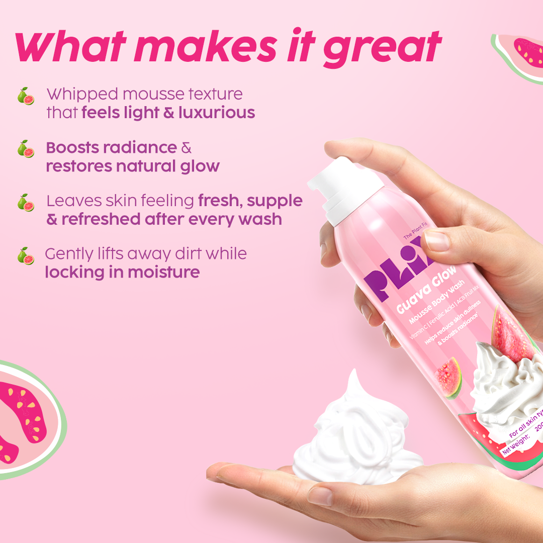 Plix Guava Whipped Mousse Body Wash – 200ml