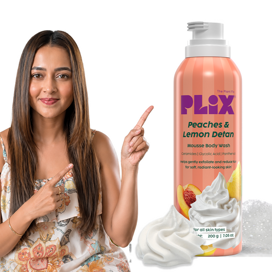 Plix Peaches & Lemon De-Tan Mousse Body Wash – 200ml
