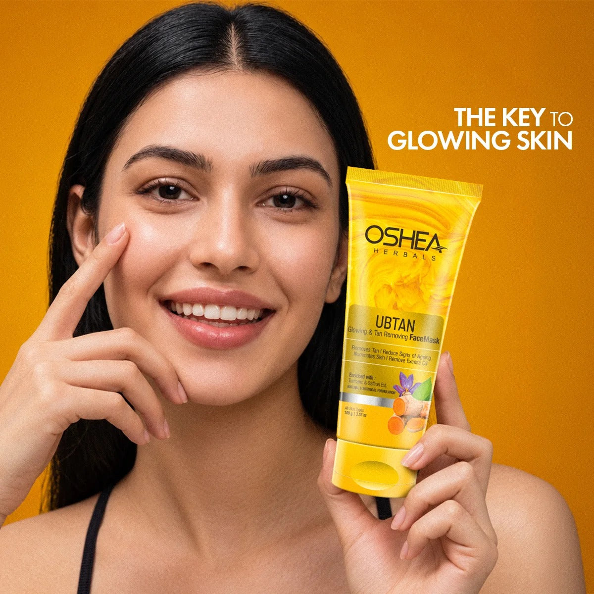 Oshea Ubtan Glowing & Tan Removing Face Mask - [100gm]