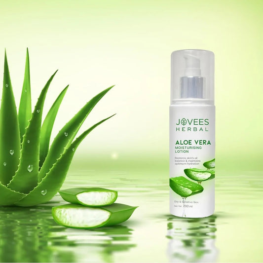 Jovees Aloe Vera Moisturising Lotion With Sandalwood | Oily, Sensitive Skin