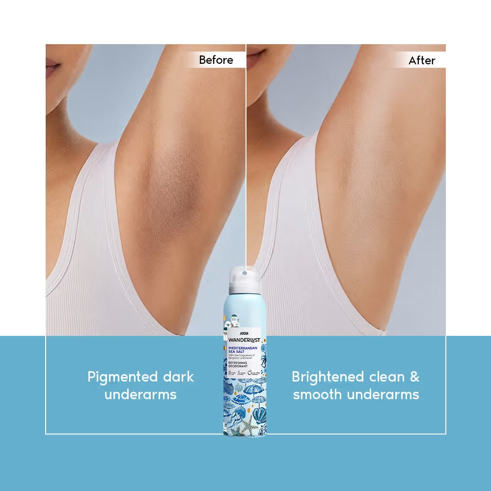 Nykaa Wanderlust Deodorant Spray Unisex - Mediterranean Sea Salt | 48 Hours Citrus Aqua Freshness [150ml]