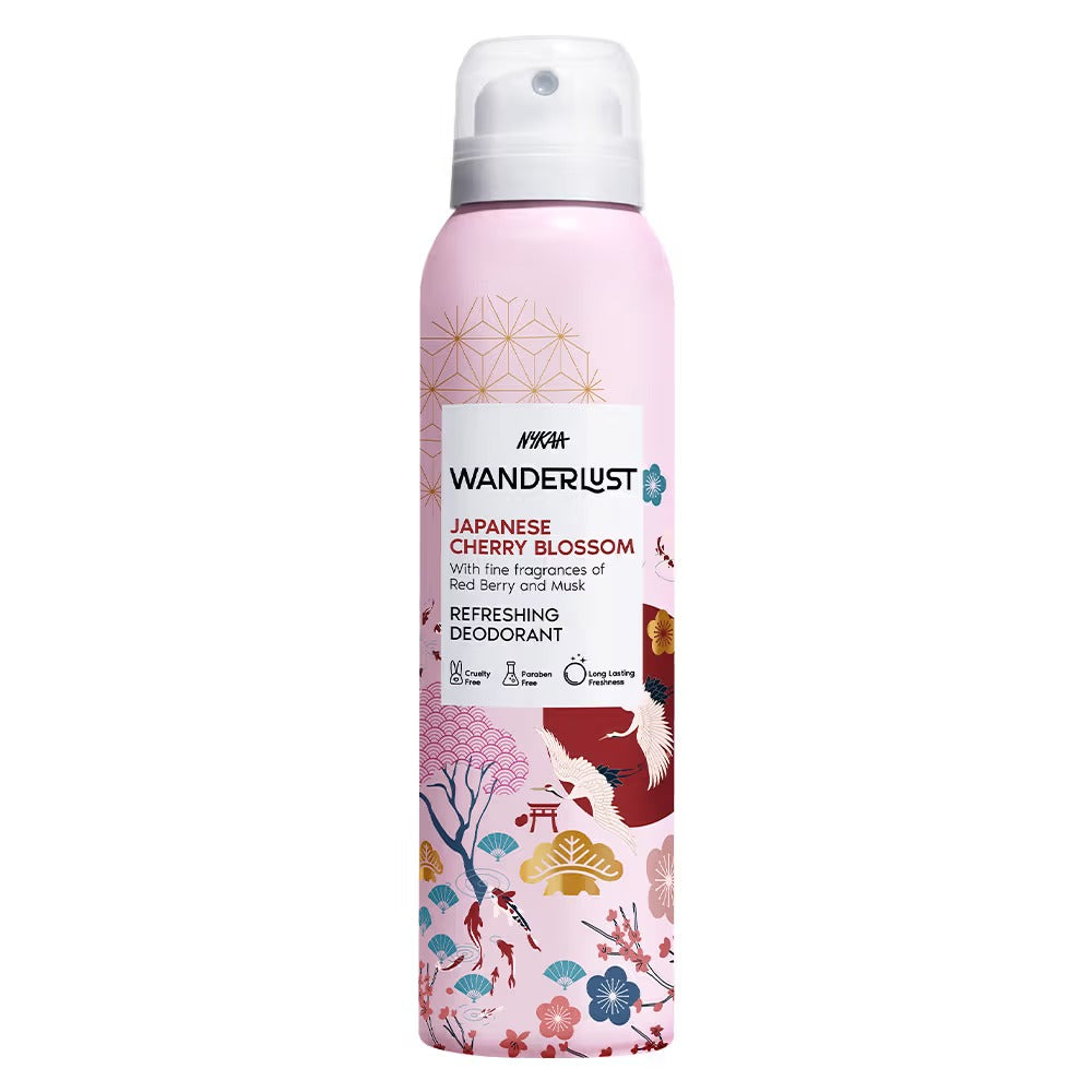Nykaa Wanderlust Deodorant Spray for Women - Japanese Cherry Blossom | 48 Hours Floral Freshness [150ml]