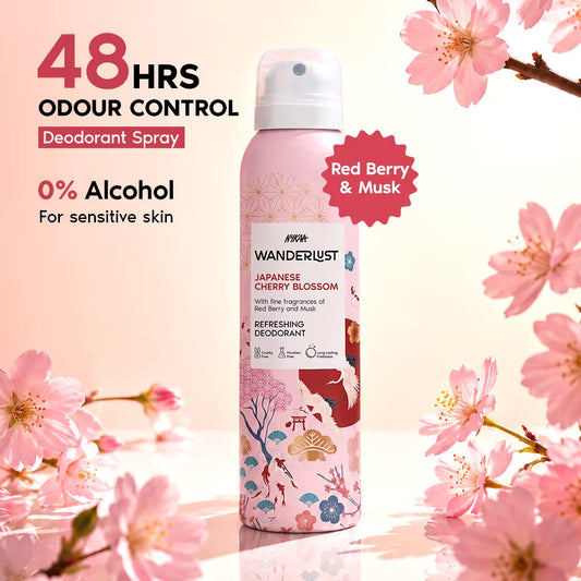 Nykaa Wanderlust Deodorant Spray for Women - Japanese Cherry Blossom | 48 Hours Floral Freshness [150ml]