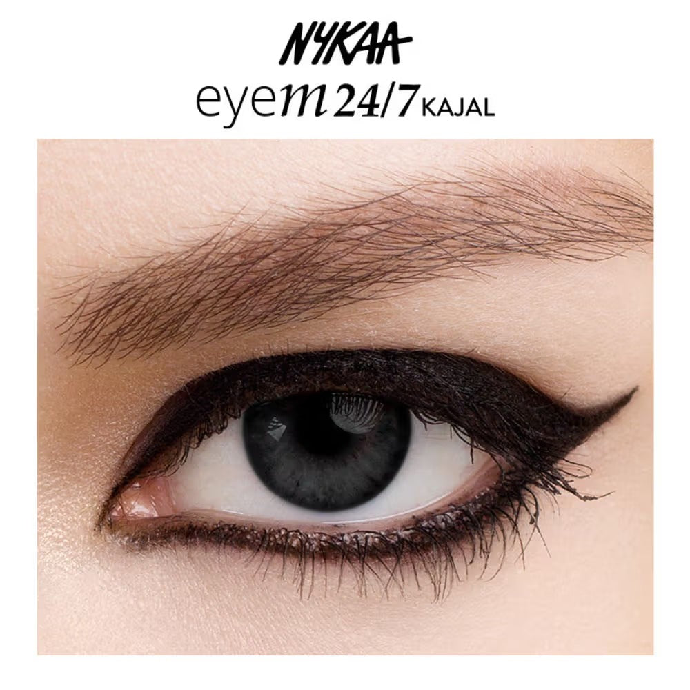 Nykaa EyeM24/7 Smudgeproof Kajal – Ebony Soul 01 Black