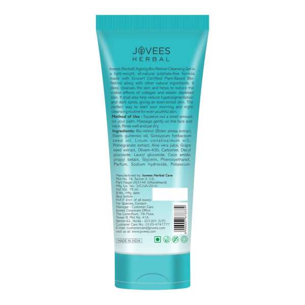 Jovees Bio-Retinol Revita Ageing Cleansing Gel With Bio-Retinol