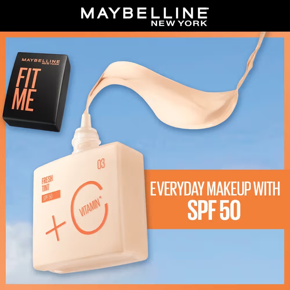 Maybelline New York Fit Me Fresh Tint, Lightweight, SPF 50 PA+++ & Vitamin C - Shade 05