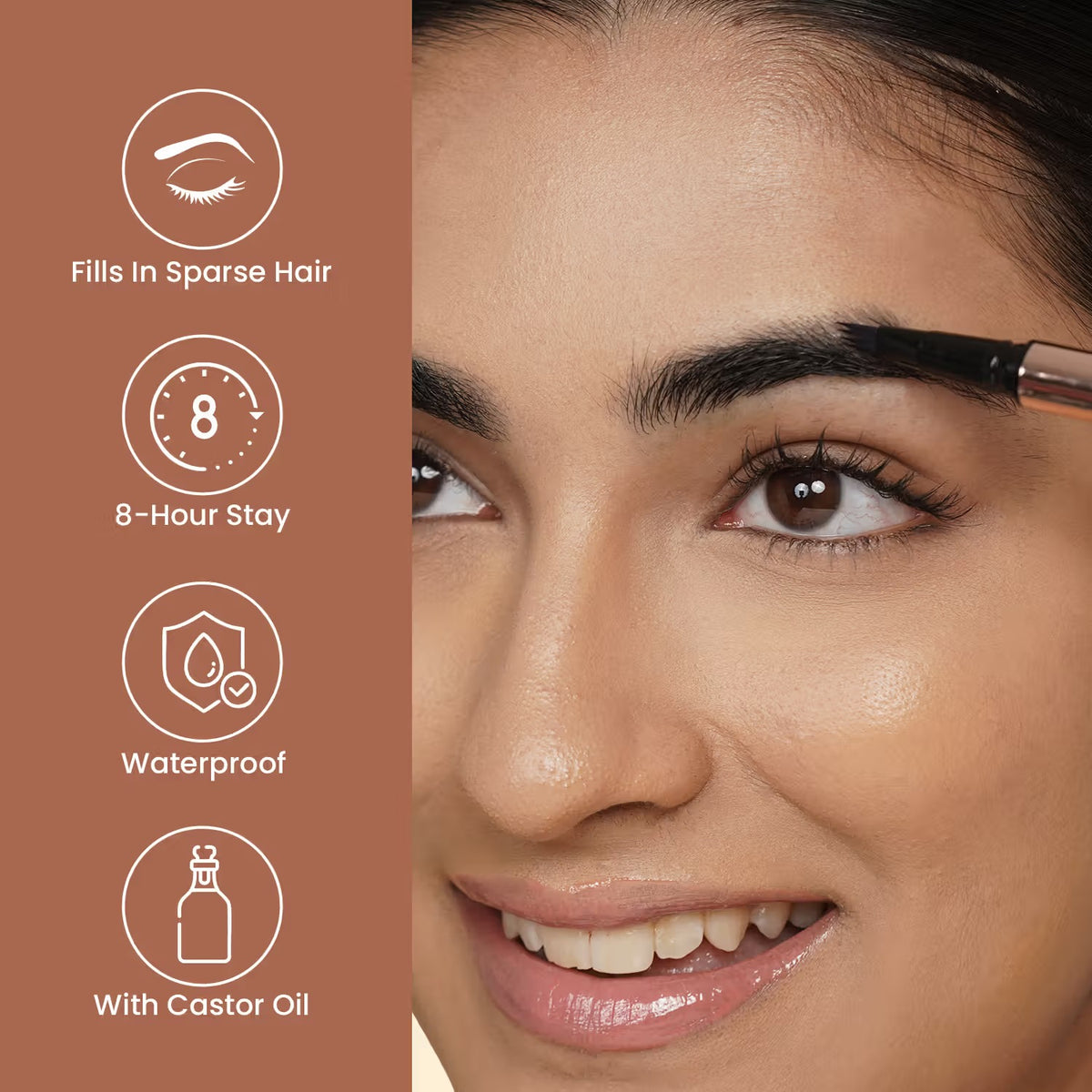 Swiss Beauty Browmance Pen Fills In Sparse Hair For 8-Hour Stay - 3 Deep Brown