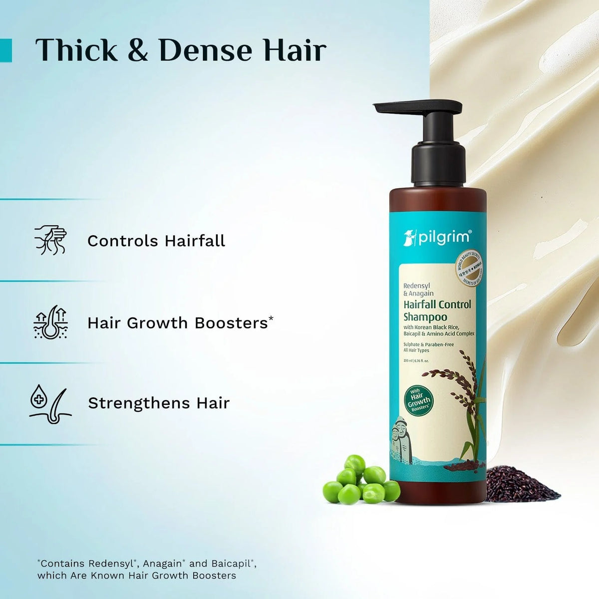 Pilgrim Redensyl & Argan Hairfall Control Shampoo - [200ml]