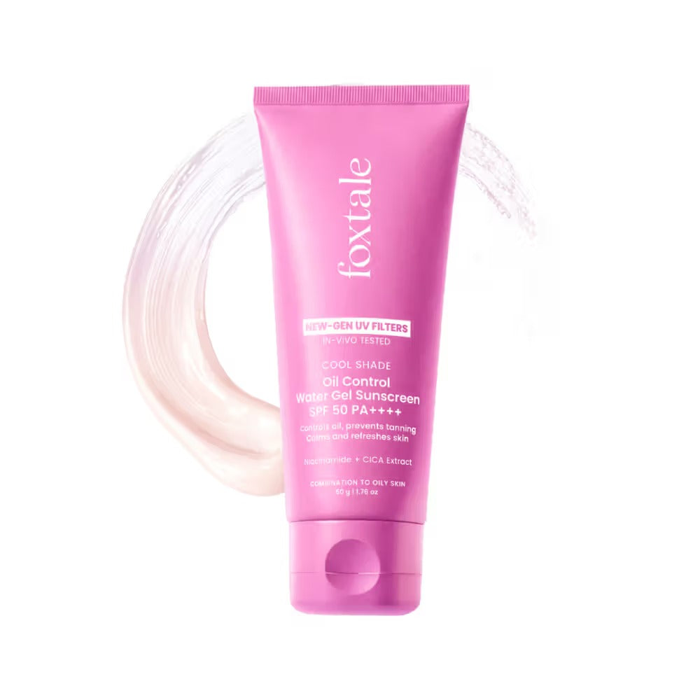 Foxtale SPF 50 Ice-Burst Gel Sunscreen for Oily Skin, In-Vivo Tested PA++++, Lightweight, Matte Skin