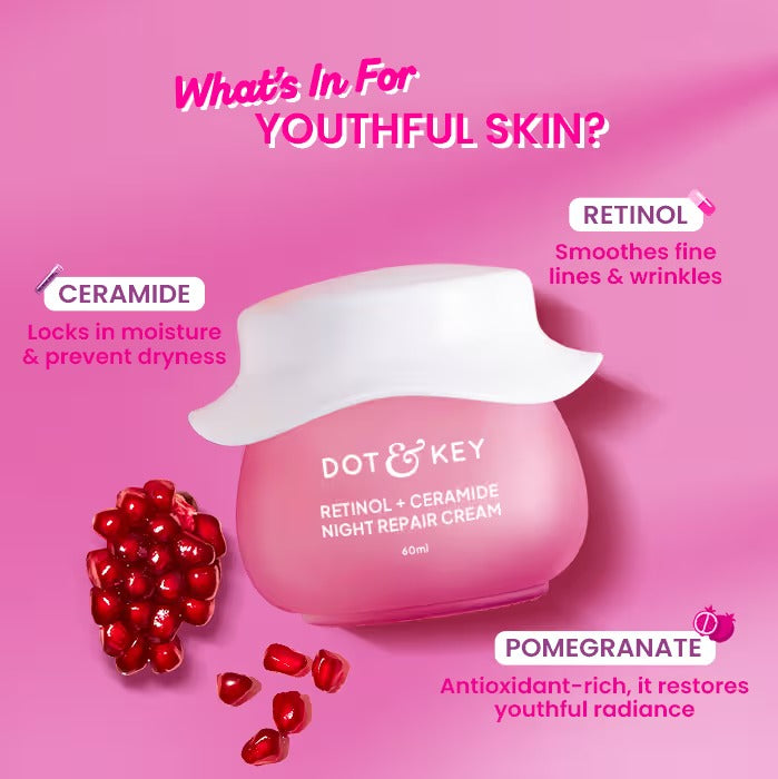 Dot & Key Retinol + Ceramide Sleep Treatment Anti-Ageing Night Cream For Fine Lines & Wrinkles