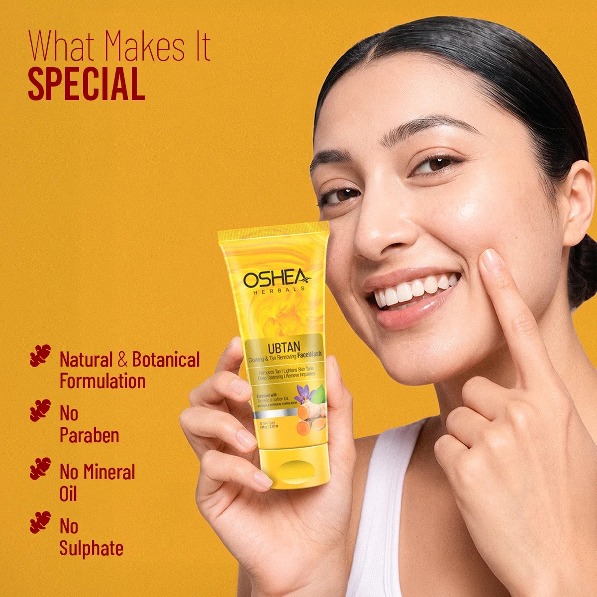 Oshea Ubtan Glowing & Tan Removing Facewash - [100gm]