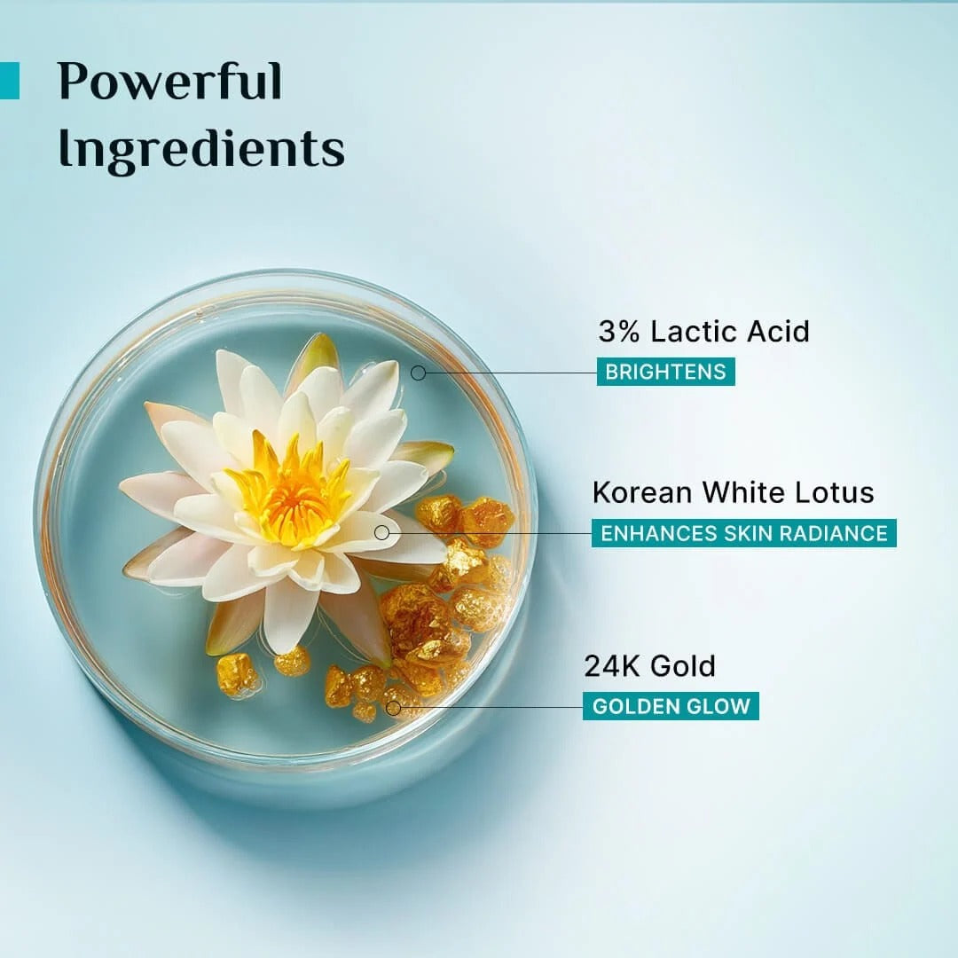 Pilgrim 24k Gold Face Wash with Korean White Lotus Brighten Radiant Natural Glow & Evens Skin Tone
