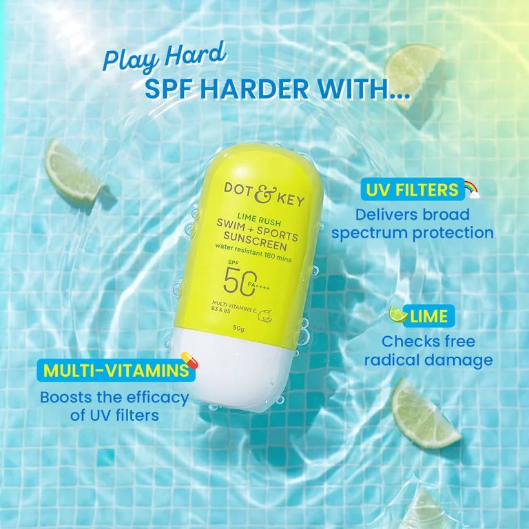 Dot & Key Lime Rush Swim + Sports Sunscreen SPF 50+ PA++++ In-Vivo Tested