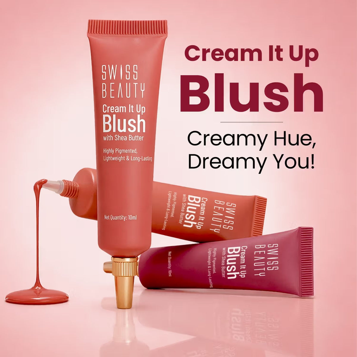 Swiss Beauty Cream It Up Blusher With Shea Butter , Multi-Functional , Matte Finish - 4 Copper Cheeks