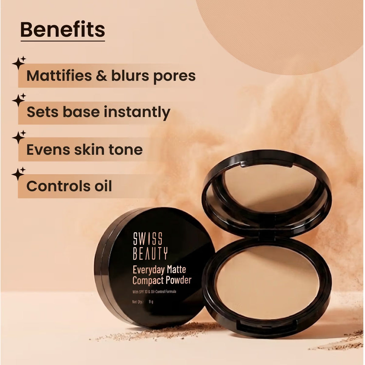 Swiss Beauty Everyday Matte Compact , 2 Beige - [8g]