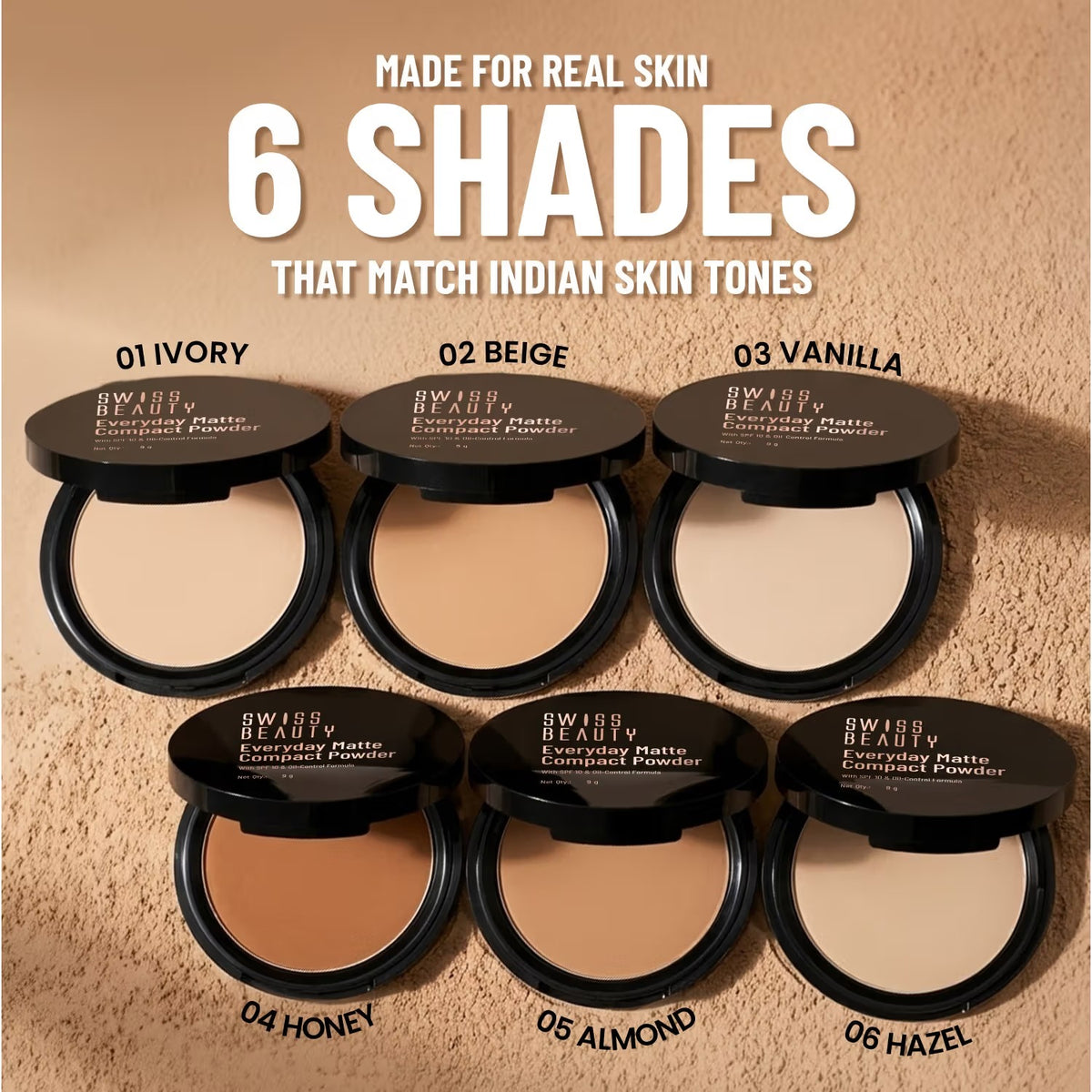 Swiss Beauty Everyday Matte Compact , 2 Beige - [8g]